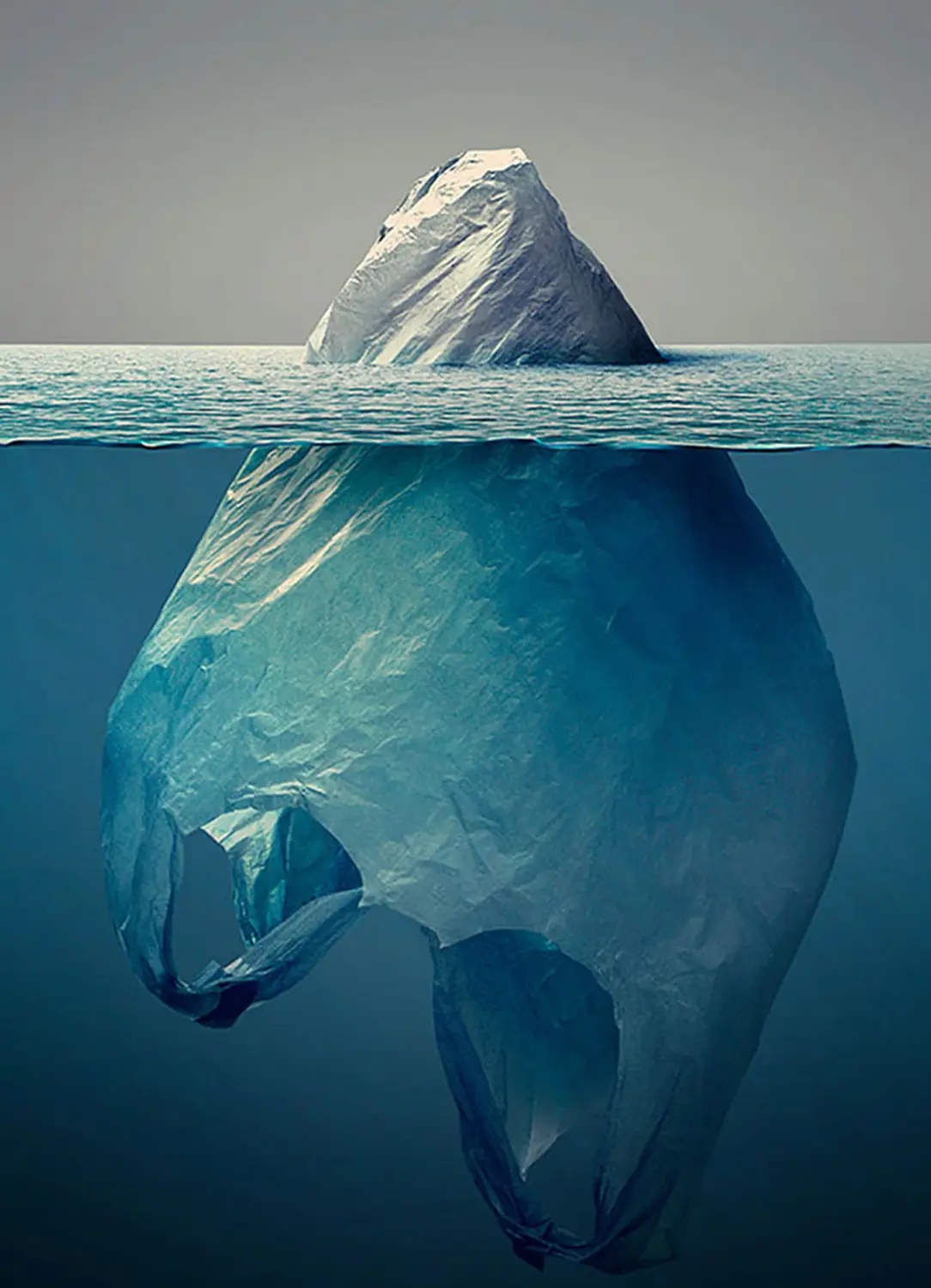 Ingenious Marketing Ads - Plastic Pollution Coalition iceberg plastic bag ad representing hidden environmental damage